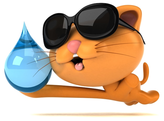 Lustige Katze - 3D-Illustration