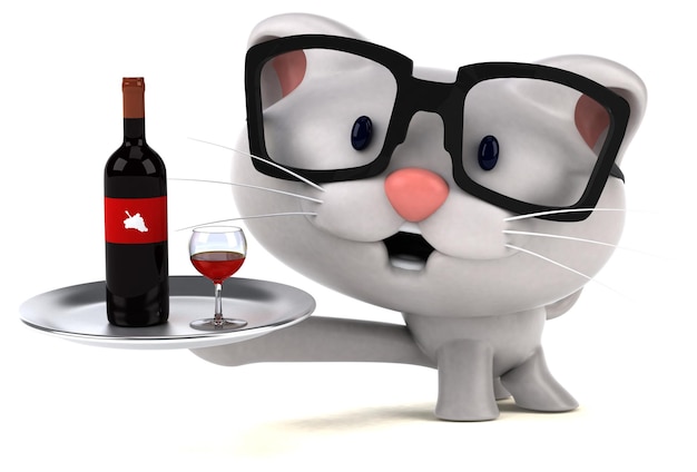 Lustige Katze 3D-Illustration