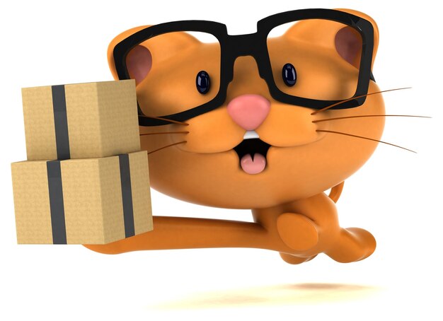 Lustige Katze 3D-Illustration