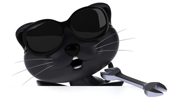 Lustige Katze - 3D-Illustration