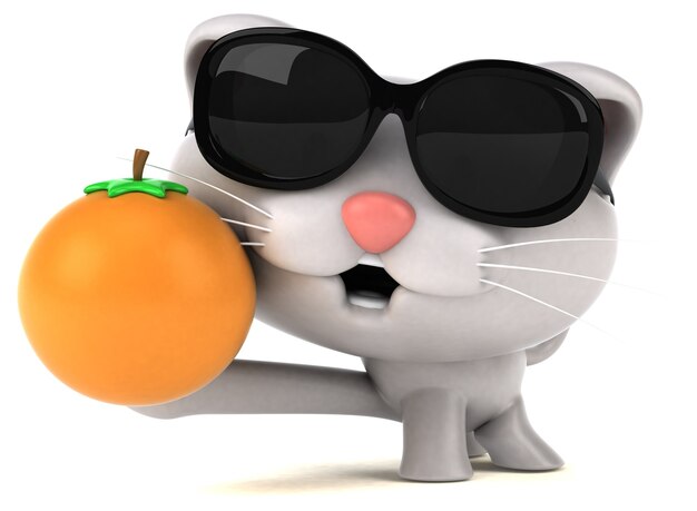 Lustige Katze - 3D-Illustration