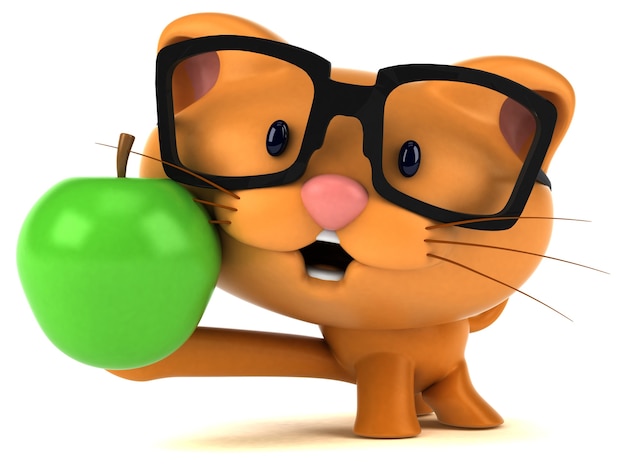 Lustige Katze - 3D-Illustration