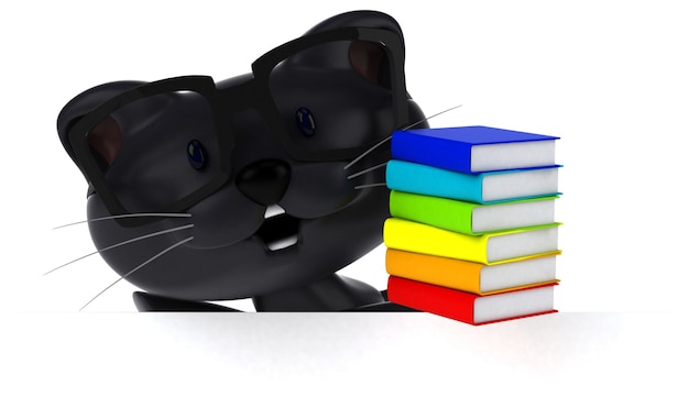 Lustige Katze - 3D-Illustration