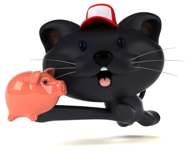 Lustige Katze - 3D-Illustration