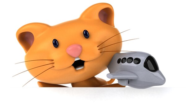 Lustige Katze - 3D-Illustration