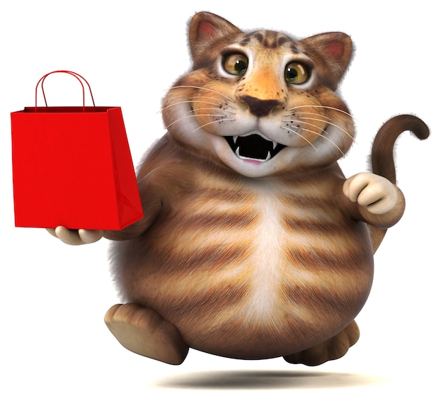 Lustige Katze - 3D-Illustration