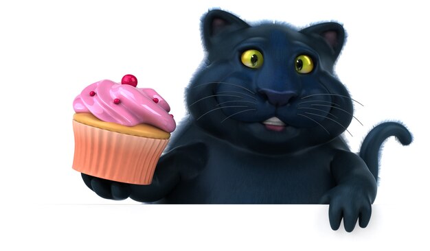 Lustige Katze - 3D-Illustration