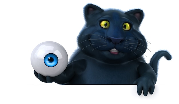 Lustige Katze - 3D-Illustration