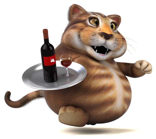 Lustige Katze - 3D-Illustration