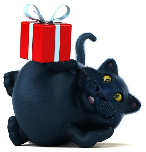 Lustige Katze - 3D-Illustration