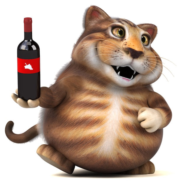 Lustige Katze - 3D-Illustration