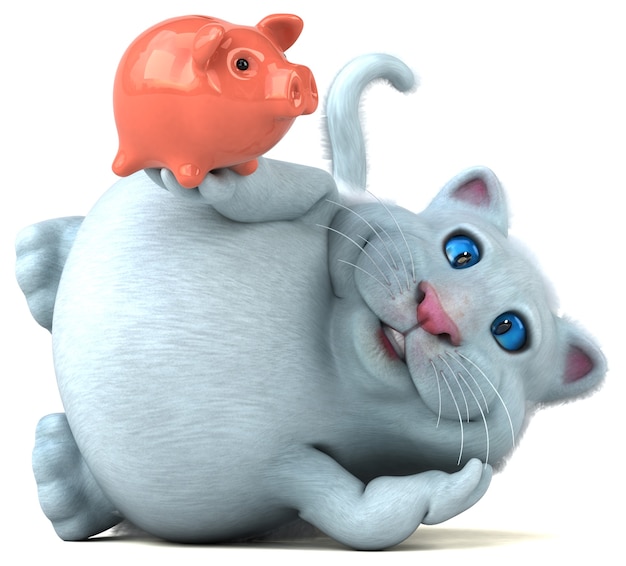 Lustige Katze - 3D-Illustration