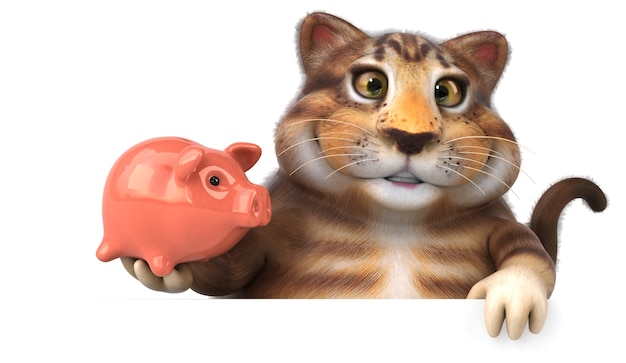 Lustige Katze - 3D-Illustration