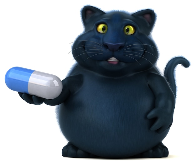 Lustige Katze - 3D-Illustration