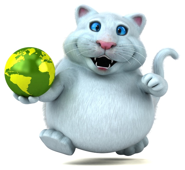 Lustige Katze - 3D-Illustration