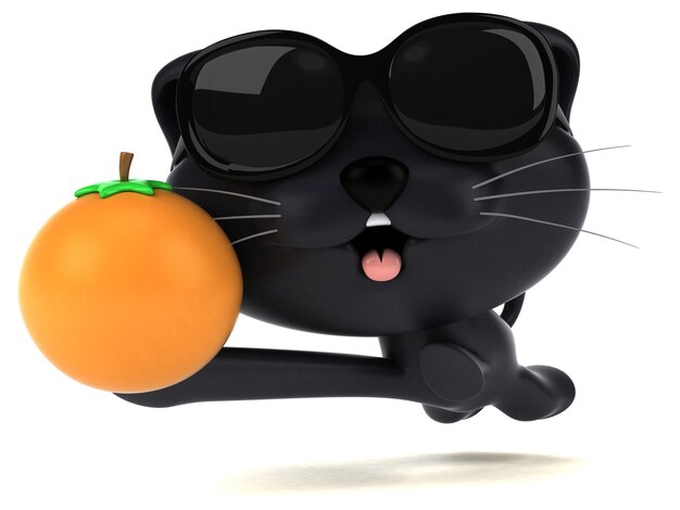 Lustige Katze - 3D-Illustration