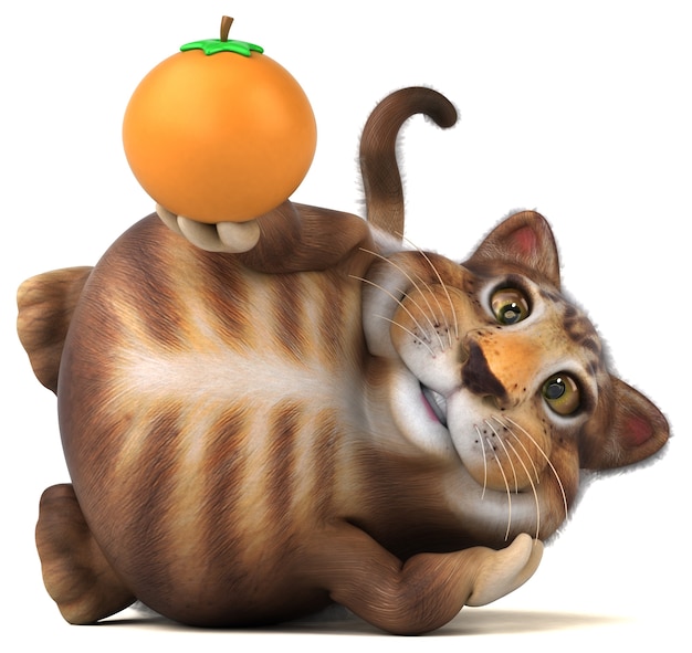 Lustige Katze - 3D-Illustration