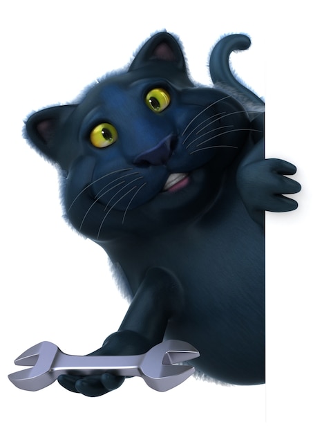 Lustige Katze - 3D-Illustration