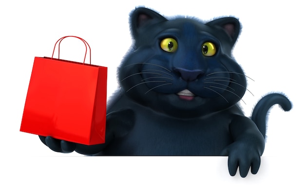 Lustige Katze - 3D-Illustration