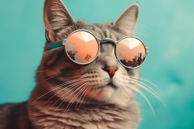 Lustige Katze in Brille