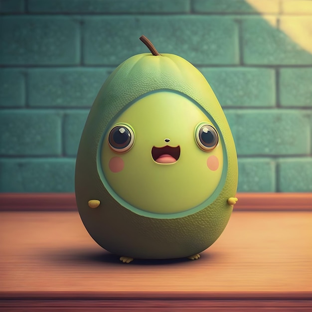 Lustige Kawaii Avocado-Illustration