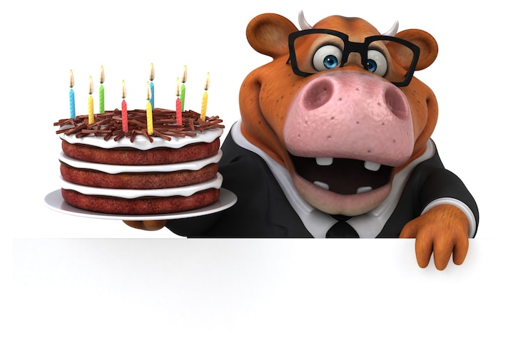 Foto lustige kuh - 3d-illustration