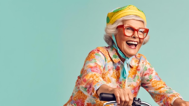 Lustige Porträts von Großmüttern, ältere alte Frau, die sich elegant für ein besonderes Ereignis kleidet