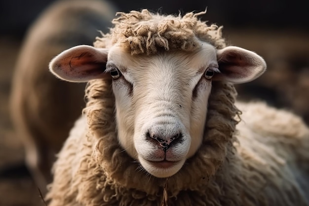 Lustige Schafe Porträt von Schafen mit Zunge Generative AI