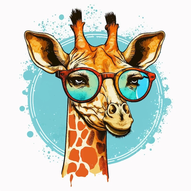 lustige Tierkarikatur der coolen Giraffe