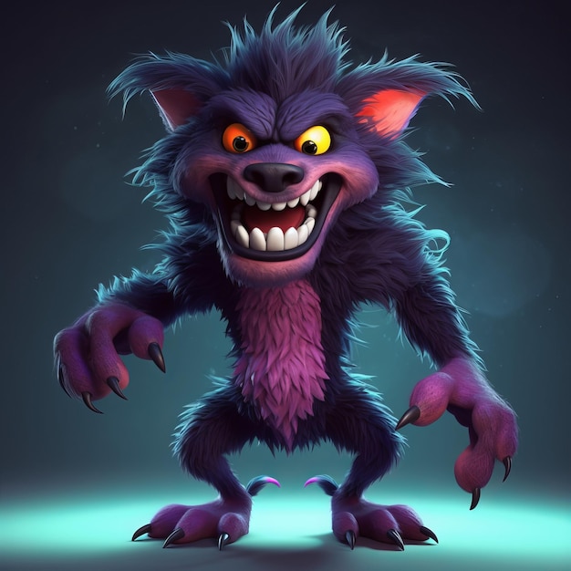 Lustige Werwolf-Cartoon-Figur