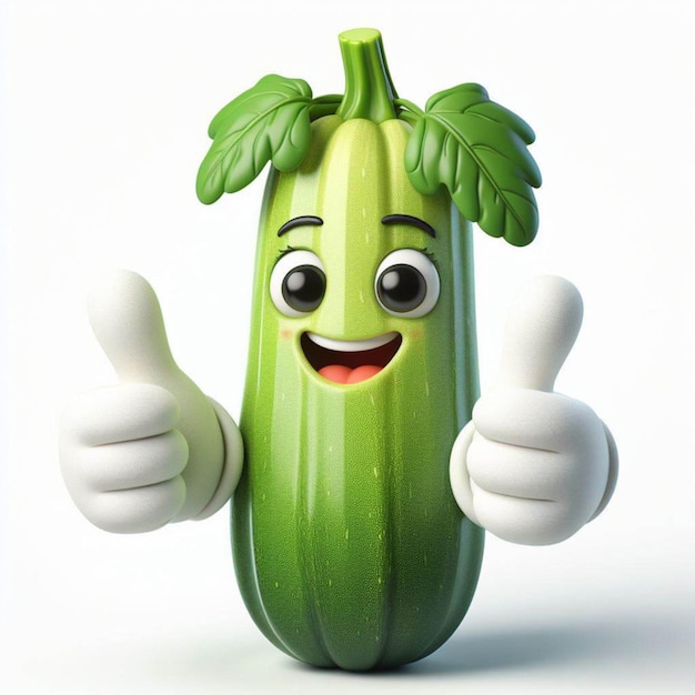 Foto lustige zucchini-kinder-illustration mit süßen cliparts