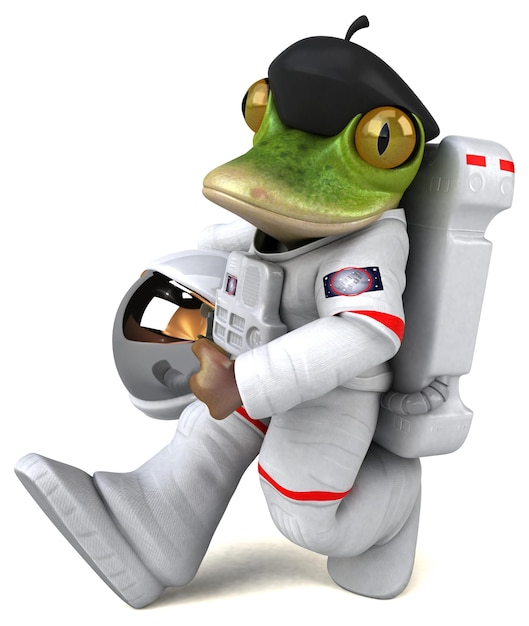 Lustiger 3D-Cartoon-Frosch-Astronaut