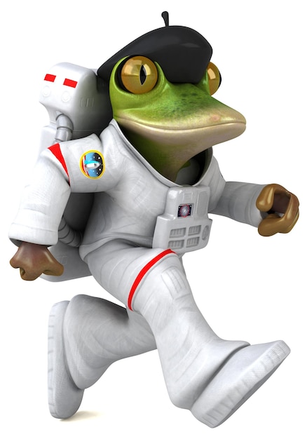 Lustiger 3D-Cartoon-Frosch-Astronaut