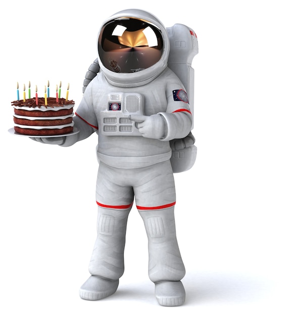 Lustiger Astronaut - 3D-Illustration