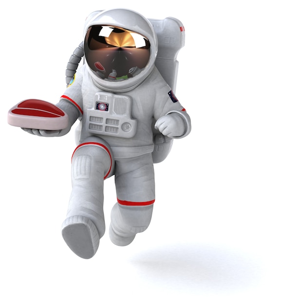 Lustiger Astronaut - 3D-Illustration