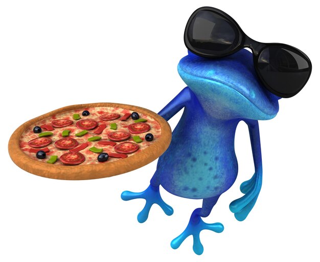 Lustiger blauer Frosch - 3D-Illustration