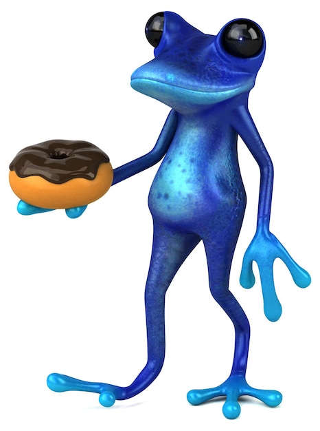 Lustiger blauer Frosch - 3D-Illustration