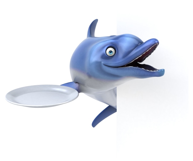 Lustiger Delphin - 3D-Illustration