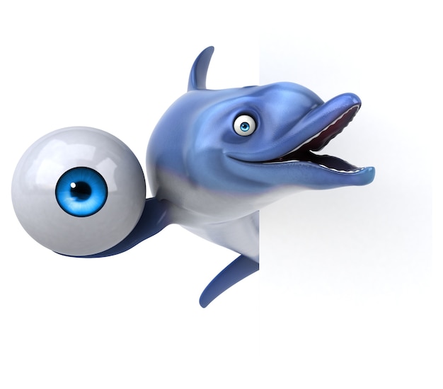 Lustiger Delphin - 3D-Illustration