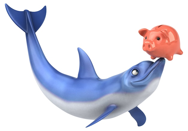 Lustiger Delphin - 3D-Illustration