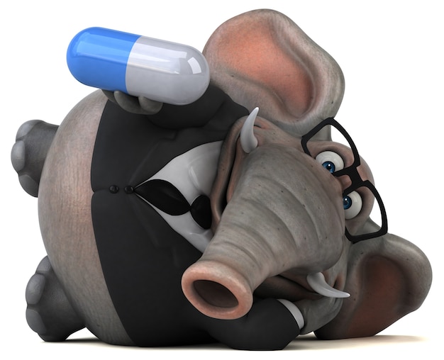 Lustiger Elefant - 3D-Illustration