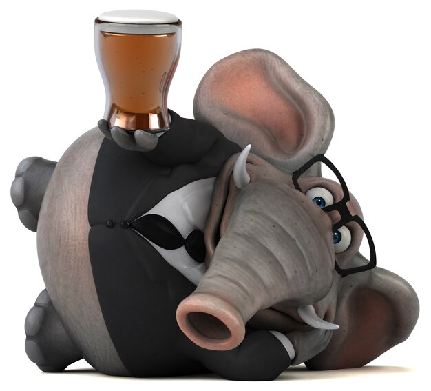 Lustiger Elefant - 3D-Illustration