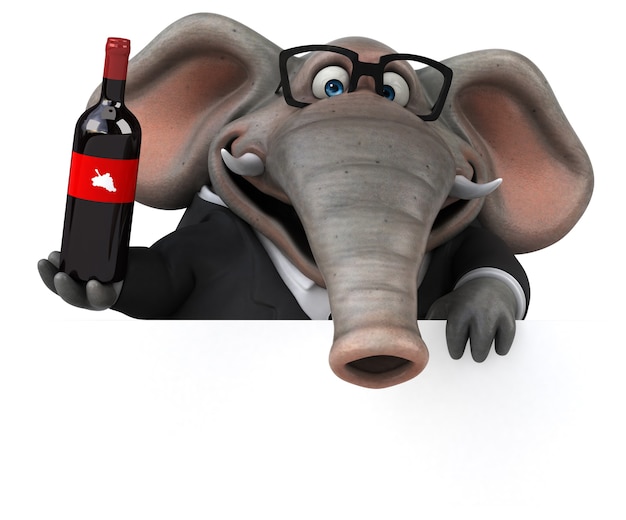 Lustiger Elefant - 3D-Illustration