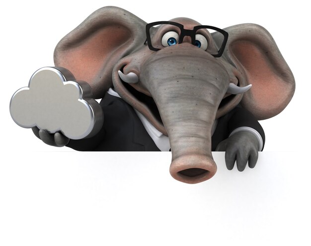 Lustiger Elefant - 3D-Illustration