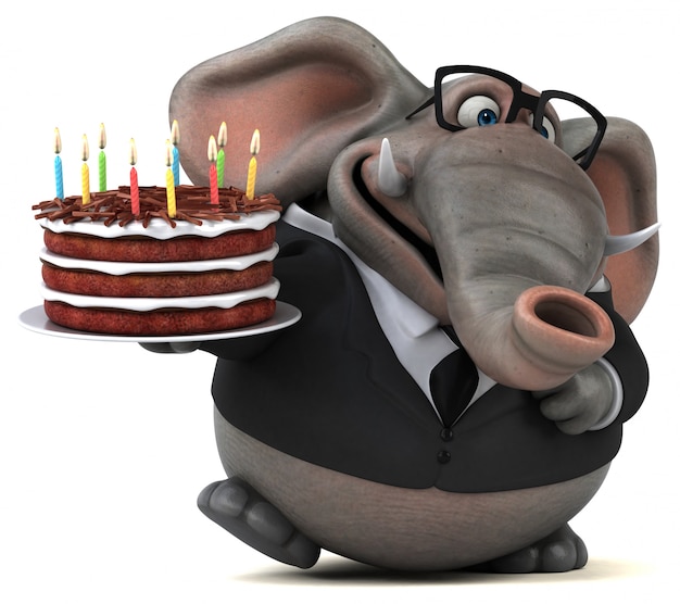 Lustiger Elefant - 3D-Illustration