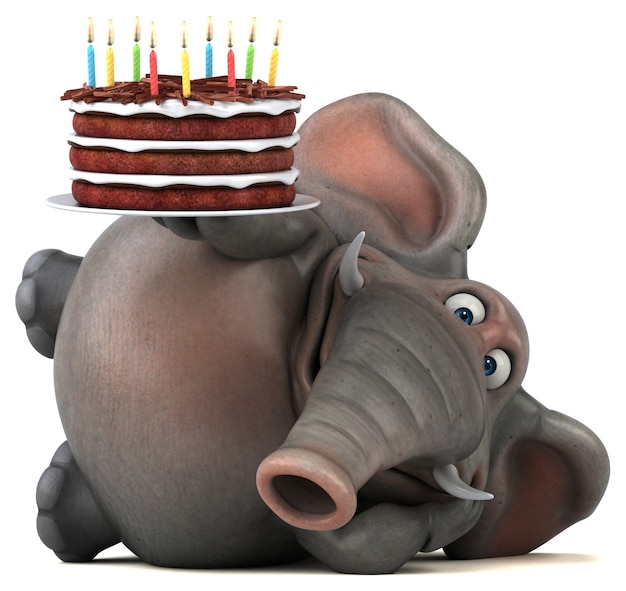 Lustiger Elefant - 3D-Illustration