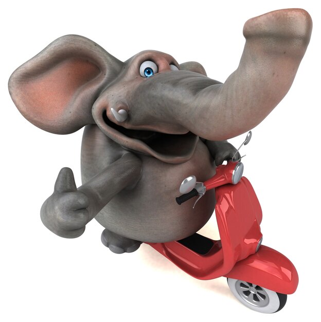 Lustiger Elefant - 3D-Illustration