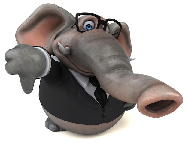 Lustiger Elefant - 3D-Illustration