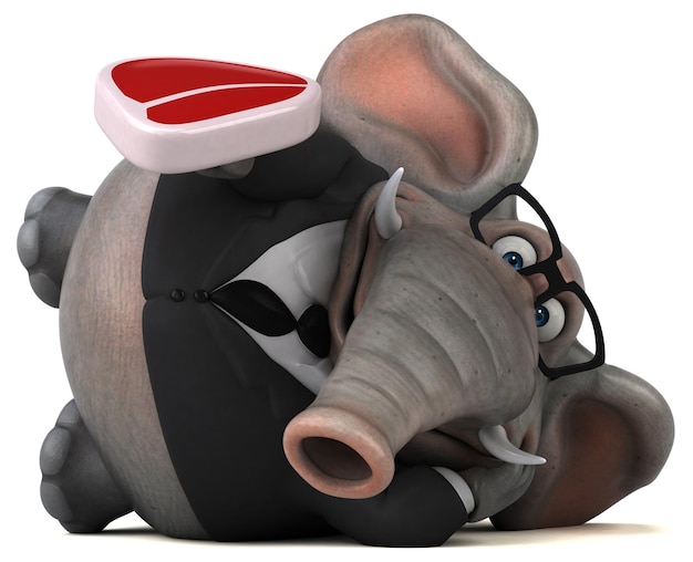 Lustiger Elefant 3D-Illustration