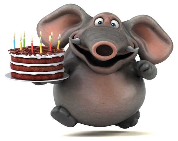 Lustiger Elefant - 3D-Illustration